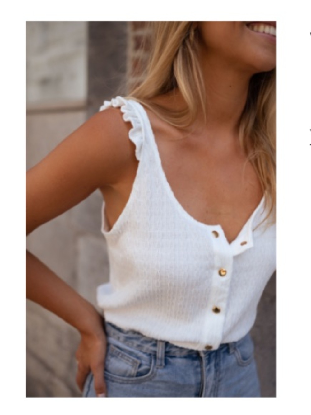 Easy Clothes White James Top - M/L